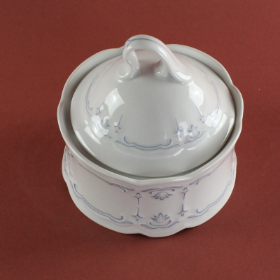 Kleine Zuckerdose Seltmann Weiden Julia blaue Lilien Dekor 43700
