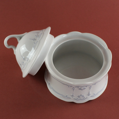 Kleine Zuckerdose Seltmann Weiden Julia blaue Lilien Dekor 43700