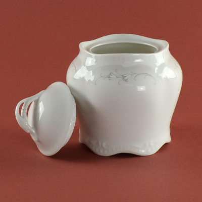 Preview: Zuckerdose Königlich pr. Tettau Rubin weiß Dekor 4088