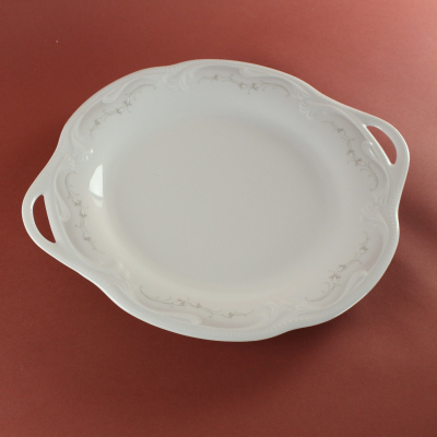 Preview: Kuchenplatte Königlich pr. Tettau Rubin weiß Dekor 4088