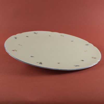 Preview: Tortenplatte Ø 30 cm Marie Luise Streublume blauer Rand - Kopie