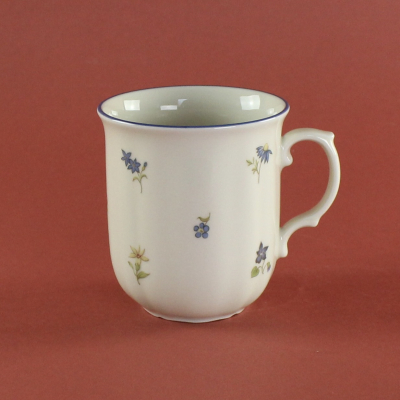 Kaffeebecher Marie Luise Streublume blauer Rand