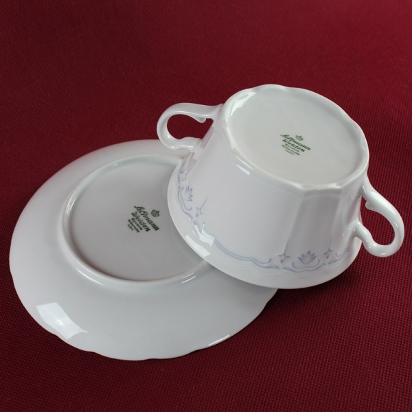 Suppentasse & Untertasse Seltmann Weiden Julia blaue Lilien