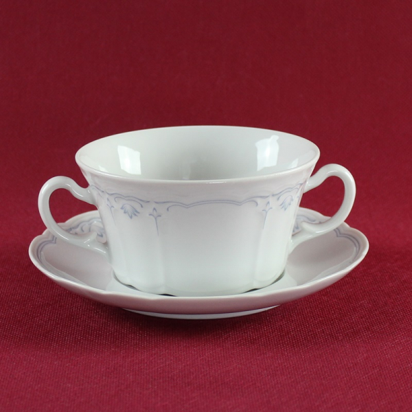 Suppentasse & Untertasse Seltmann Weiden Julia blaue Lilien