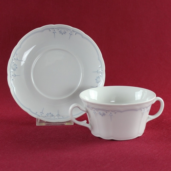 Suppentasse & Untertasse Seltmann Weiden Julia blaue Lilien