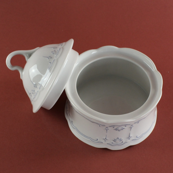 Kleine Zuckerdose Seltmann Weiden Julia blaue Lilien Dekor 43700
